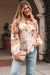 Orange Floral Puff Sleeve Lightweight Shirt