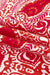 Pantaloni gambe a vita alta stampati con stampato rosso paisley