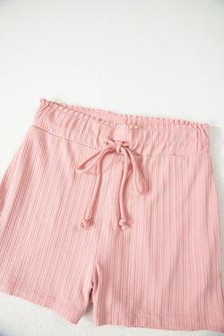 Beau Blue Custbed Botón V Cuella de tanques y pantalones cortos establecidos