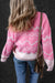 Maglione di spalla geometrica azteca occidentale rosa