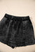 Pantalones cortos de mezclilla de cintura alta en cordón negro