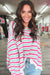 Stripe Rose Stripe Oversize Glip Spalla con tasca
