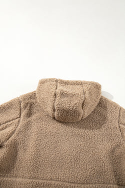 Pale Khaki Fleece zip up up cordon de casse-cordon