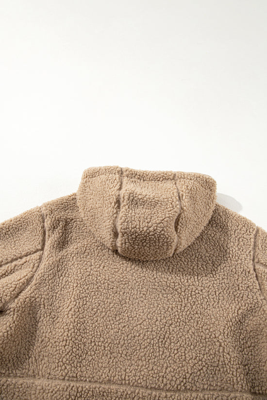 Pale Khaki Fleece zip up up cordon de casse-cordon