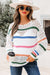 Maglione a maglia a strisce a strisce di colore bianco