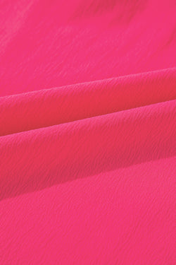 Blusa pieghetta con manica floreale floreale rosa alla fragola