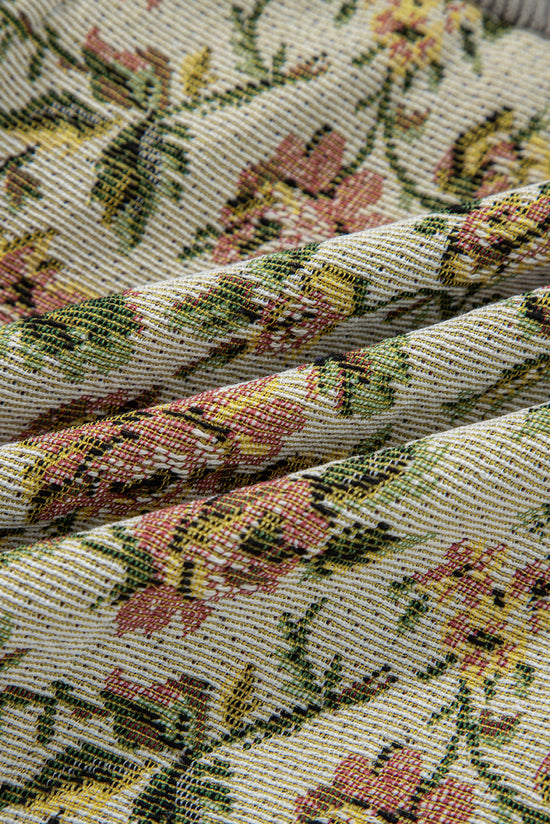 Giacca da camicia floreale retrò a costola di argilla