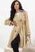 Capa de viento de cintura de collar de color sólido de color sólido de color caqui pálido