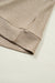 Top a maniche lunghe con polsini e colletto polo con bottoni patchwork in denim lavorato a coste beige