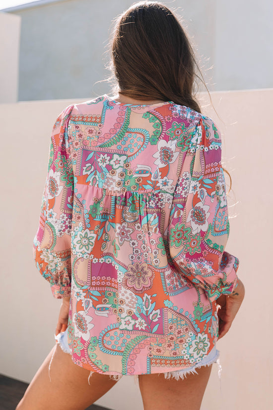 Multicolour Boho Floral Bubble Wasleve Nappel Legle Legato Bloughe