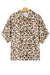 Camisa abotonada de manga corta con estampado de leopardo de talla grande de talla grande