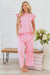 Pantaloni a gamba con manicotto artolpe perle testuriti rosa