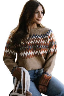 Khaki Aztec Stampa colorblock Equipa
