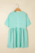 Vestido de babydoll de borde crudo de color sólido azul cielo