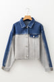 Dusk Blue Block Block Patchwork Dettagli Dettaglio Giacca denim