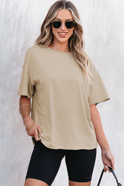 Camiseta de gran tamaño de costura de costura cruda