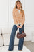Khaki Leopard Drop Shoulder Chunky Knitted Cardigan Sweater