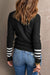 Maglie a maglia semplice manica a strisce nera