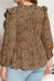 Decoración de hombro con volantes de leopardo Top babydoll de talla grande