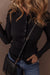 Cardigan con maglione con colletto a coste nere a costola
