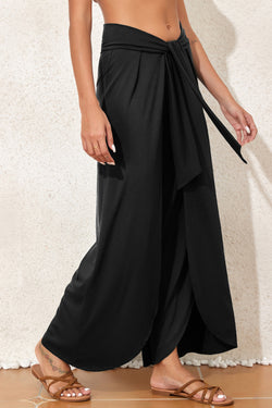 Pantalon détendu à la taille de la taille nouée nouée