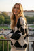 Black Colorblock Drop Shoulder Buttoned Loose Cardigan