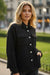 Dark Khaki Solid Color Corduroy Buttoned Long Sleeve Shacket