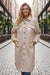Smoke Gray Plaid Patchwork Collared Button-up Sherpa Long Coat