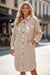 Smoke Gray Plaid Patchwork Collared Button-up Sherpa Long Coat