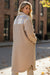 Smoke Gray Plaid Patchwork Collared Button-up Sherpa Long Coat
