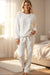 Light Grey Leopard Textured Loose Fit Fleece Lounge Set