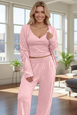 Light Pink 3-Piece Cozy Knit Lounge Set