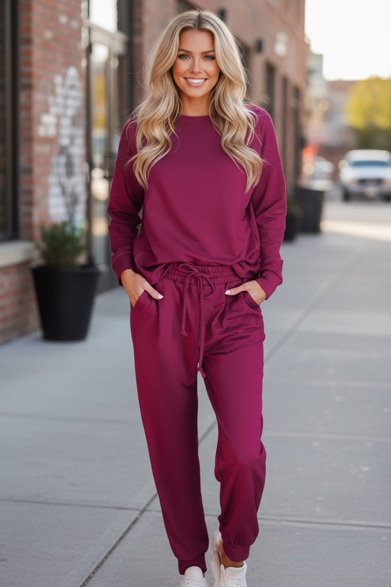 Long Sleeve Pullover and Jogger Pants Lounge Set