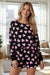 Pink Valentine Heart Shape Print Long Sleeve Top Shorts Lounge Set