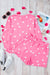 Pink Valentine Heart Print Long Sleeve Tee and Shorts Lounge Set