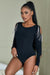 Black Diamond Chain Tassel Long Sleeve Bodysuit