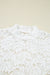 White Lace Crochet Bell Sleeve Mock Neck Blouse