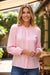Camicia senza colletto con bottoni in pizzo rosa Gossamer