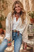 Pink Leopard Striped Western Casual Shirt