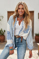 Pink Leopard Striped Western Casual Shirt