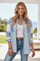 Pink Leopard Striped Western Casual Shirt