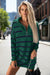 Brown Striped O-ring Zip Collared Loose Sweater Mini Dress