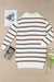 Brown Striped O-ring Zip Collared Loose Sweater Mini Dress