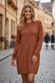 Robe de pull en vrac en tricot de câble à café