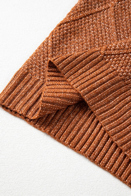 Robe de pull en vrac en tricot de câble à café