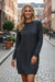 Coffee Cable Knit Drop Shoulder Loose Fit Sweater Dress