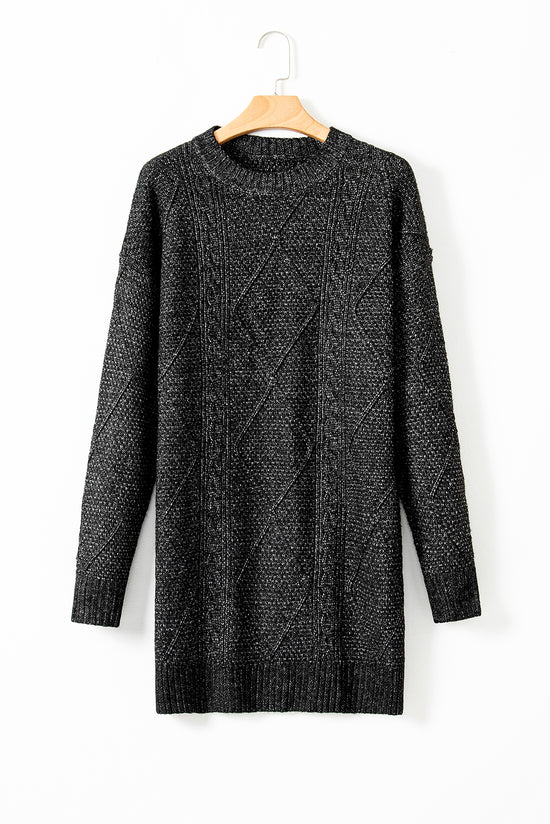 Robe de pull en vrac en tricot de câble à café