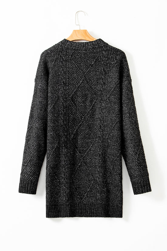 Robe de pull en vrac en tricot de câble à café
