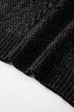 Coffee Cable Knit Drop Shoulder Loose Fit Sweater Dress