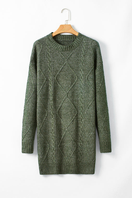 Robe de pull en vrac en tricot de câble à café